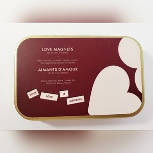Love Magnets Set of 180 with Gold and Burgundy Design Tin